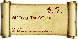 Váray Terézia névjegykártya